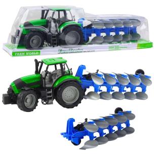 Traktor rolniczy z pługiem. Wydawca: Leantoys. Multiszop.pl Opakowanie Traktor rolniczy z pługiem
