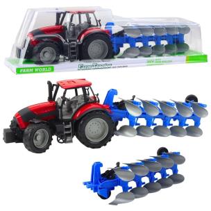 Traktor rolniczy z pługiem. Wydawca: Leantoys. Multiszop.pl Opakowanie Traktor rolniczy z pługiem