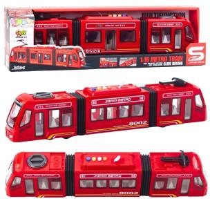 Tramwaj otwierane drzwi światło dźwięk 1:16. Wydawca: Leantoys. Multiszop.pl Opakowanie Tramwaj otwierane drzwi światło dźwięk 1:16