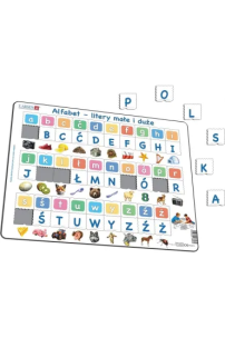 Układanka Alfabet - Litery małe i duże Maxi. Wydawca: Larsen. Multiszop.pl Opakowanie Układanka Alfabet - Litery małe i duże Maxi