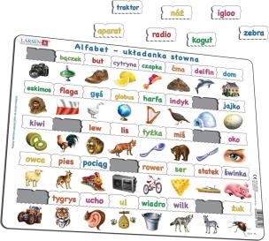 Układanka Alfabet - Słowa Maxi. Wydawca: Larsen. Multiszop.pl Opakowanie Układanka Alfabet - Słowa Maxi