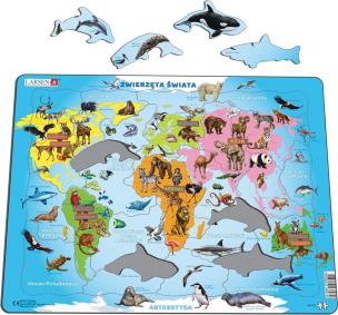 Układanka Zwierzęta świata Maxi. Wydawca: Larsen. Multiszop.pl Opakowanie Układanka Zwierzęta świata Maxi