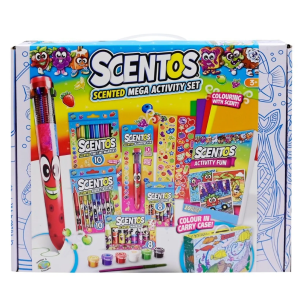 Walizka do pokolorowania niebieska. Wydawca: Scentos. Multiszop.pl Opakowanie Walizka do pokolorowania niebieska