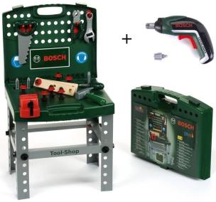 Warsztat Bosch walizkowy z wkrętarką Ixolino. Wydawca: Klein. Multiszop.pl Opakowanie Warsztat Bosch walizkowy z wkrętarką Ixolino