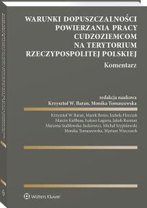 Okładka książki Warunki dopuszczalności powierzania pracy cudzoziemcom na terytorium Rzeczypospolitej Polskiej. Komentarz