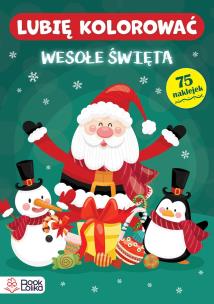 Wesołe święta. Lubię kolorować - uszkodzone. Autor: Monika Majewska. Multiszop.pl Okładka książki Wesołe święta. Lubię kolorować - uszkodzone