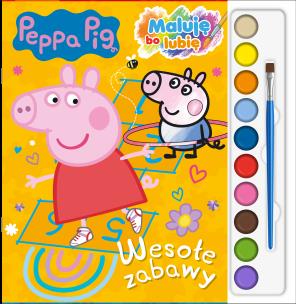 Wesołe zabawy. Świnka Peppa.  Maluję, bo lubię. Autor: Opracowanie zbiorowe. Multiszop.pl Okładka książki Wesołe zabawy. Świnka Peppa.  Maluję, bo lubię
