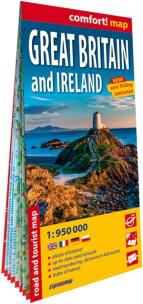Okładka książki Wielka Brytania i Irlandia Great Britain and Ireland laminowana mapa samochodowo-turystyczna 1:950 000