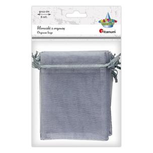 Opakowanie Woreczki z organzy szare 9x12cm 6szt