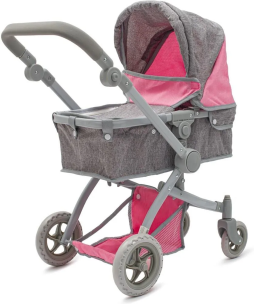 Wózek dla lalek 2w1 Sophie pink-grey. Wydawca: Baby Mix. Multiszop.pl Opakowanie Wózek dla lalek 2w1 Sophie pink-grey