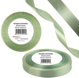 Opakowanie Wstążka satynowa 25mm/32m szarozielona