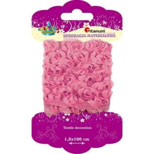 Opakowanie Wstążka tiulowa kwiatuszki jasnoróżowe