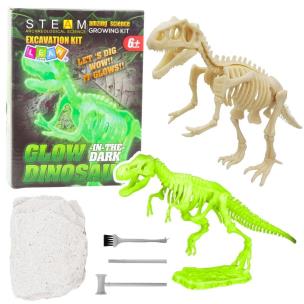 Wykopaliska fluorescencyjne szkielet i narzędzia. Wydawca: Leantoys. Multiszop.pl Opakowanie Wykopaliska fluorescencyjne szkielet i narzędzia