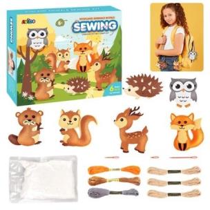 Wyszywanki filcowe zwierzątka leśne 6szt. Wydawca: Leantoys. Multiszop.pl Opakowanie Wyszywanki filcowe zwierzątka leśne 6szt