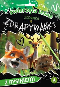 Zadanka & zdrapywanki. Zwierzęta leśne. Autor: Monika Ślizowska. Multiszop.pl Okładka książki Zadanka & zdrapywanki. Zwierzęta leśne