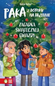 Zagadka świątecznej gwiazdy. PAKA z domku na drzewie. Autor: Kasia Keller. Multiszop.pl Okładka książki Zagadka świątecznej gwiazdy. PAKA z domku na drzewie