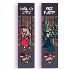 Zakładka kartonowa - Uważaj co czytasz!. Wydawca: Molom. Multiszop.pl Opakowanie Zakładka kartonowa - Uważaj co czytasz!