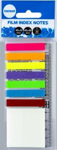 Opakowanie Zakładki indeksujące foliowe 7 neonowych kolorów z notesem i linijką
