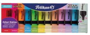 Opakowanie Zakreślacz 12 kolorów + podstawka PELIKAN