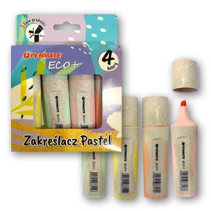 Zakreślasz PENMATE pastelowy Ecco 4 kolory. Wydawca: Penmate. Multiszop.pl Opakowanie Zakreślasz PENMATE pastelowy Ecco 4 kolory