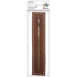 Opakowanie Zamek błyskawiczny do torebki 27x5,5cm kawowy