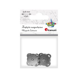 Opakowanie Zapięcia magnetyczne do przyszycia srebrne 18mm