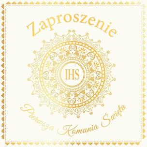 Opakowanie Zaproszenie KW - Komunia hostia biała 5szt