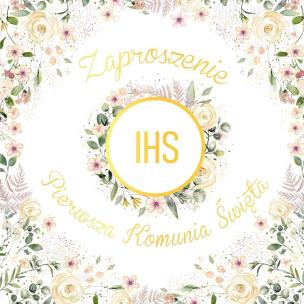 Opakowanie Zaproszenie KW - Komunia kielich w kwiatach 5szt