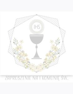 Opakowanie Zaproszenie kwadrat ZKW 120x120 Komunia zest. 62163 Dziecięce - Chłopiec, Dziewczynka, Srebrne