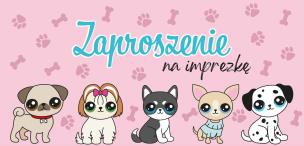 Opakowanie Zaproszenie pieski z kopertami 5szt