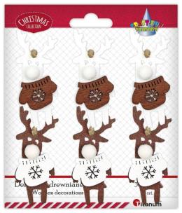 Opakowanie Zawieszki drewniane renifery w sweterkach 6szt