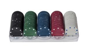 Opakowanie Zestaw 100 żetonów do pokera 5 kolorów