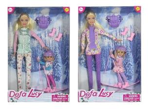 Opakowanie Zestaw 2 lalek 29cm i 9cm z nartami MIX