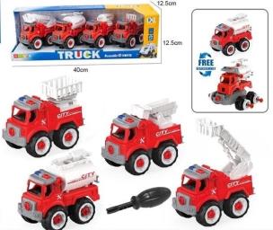 Opakowanie Zestaw 4 pojazdów strażackich do rozkręcania