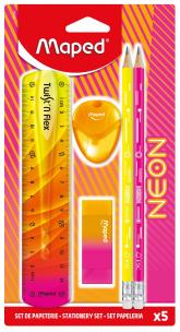 Zestaw artukułów szkolnych neon 5el MAPED. Wydawca: Maped. Multiszop.pl Opakowanie Zestaw artukułów szkolnych neon 5el MAPED