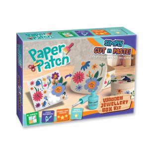 Zestaw decoupage Paper Patch - Szkatułka drewniana. Wydawca: Strigo. Multiszop.pl Opakowanie Zestaw decoupage Paper Patch - Szkatułka drewniana
