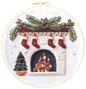 Opakowanie Zestaw do haftowania świąteczny kominek