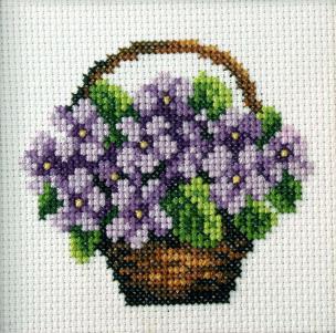 Opakowanie Zestaw do haftu krzyżykowego Koszyk fiołków