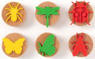 Zestaw drewnianych stempli Owady. Wydawca: ChildGen (GEN OYUNCAK SANAYİ TİCARET A.Ş.). Multiszop.pl Opakowanie Zestaw drewnianych stempli Owady