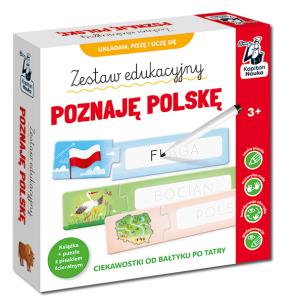 Zestaw edukacyjny. Poznaję Polskę. Książka + puzzle do pisania. Kapitan Nauka. Autor: Patrycja Grześkowiak. Multiszop.pl Okładka książki Zestaw edukacyjny. Poznaję Polskę. Książka + puzzle do pisania. Kapitan Nauka