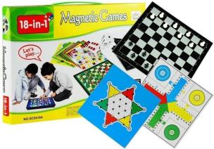 Zestaw gier 18w1 szachy magnetyczne. Wydawca: Leantoys. Multiszop.pl Opakowanie Zestaw gier 18w1 szachy magnetyczne