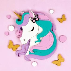 Opakowanie Zestaw kreatywny 3D jednorożec 2 18x18cm