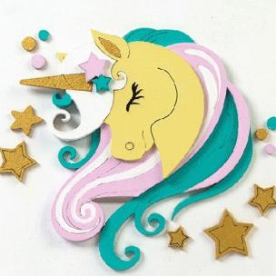 Opakowanie Zestaw kreatywny 3D jednorożec 2 18x18cm