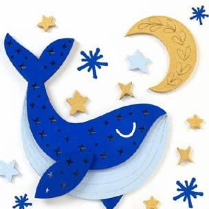 Opakowanie Zestaw kreatywny 3D Wieloryb 18x18cm