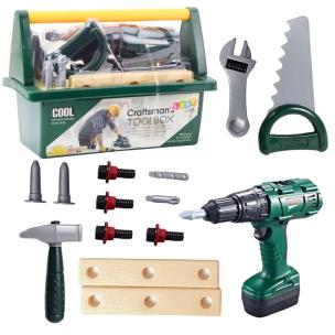 Zestaw majsterkowicza na baterie 14el. Wydawca: Leantoys. Multiszop.pl Opakowanie Zestaw majsterkowicza na baterie 14el