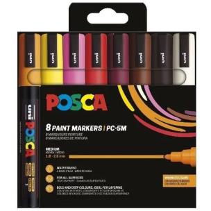 Opakowanie Zestaw markerów Set Warm Color PC-5M 8P 8 kolorów Posca Uni