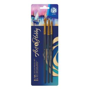 Zestaw pędzli nylonowych Astra Art&Hobby 3 sztuki. Wydawca: ASTRA art-pap. Multiszop.pl Opakowanie Zestaw pędzli nylonowych Astra Art&Hobby 3 sztuki