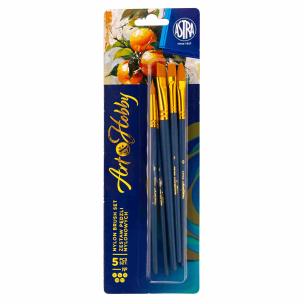 Zestaw pędzli nylonowych Astra Art&Hobby 5 sztuk. Wydawca: ASTRA art-pap. Multiszop.pl Opakowanie Zestaw pędzli nylonowych Astra Art&Hobby 5 sztuk