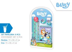 Zestaw piśmienniczy Bluey  5 elementów BY00005. Wydawca: Kids Euroswan. Multiszop.pl Opakowanie Zestaw piśmienniczy Bluey  5 elementów BY00005