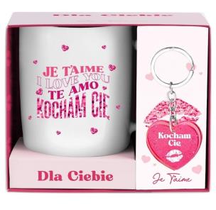 Opakowanie Zestaw prezentowy kubek +brelok Kocham Cię